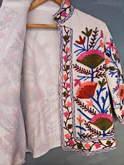 Indische Handstickerei Jacke Mantel, Damen Winterjacken, Brautjungfern Geschenk, Winterjacke, Kimono Robe, Brautjungfernjacken Baumwolle Suzani