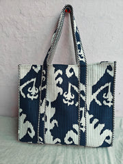 Indian Handmade Floral Printed Cotton Quilted Handbag – Women’s Tote Purse & Shoulder Bag