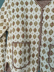 Cotton Handmade Kantha Jacket – Floral Print Quilted Reversible Coat & Kimono for Women