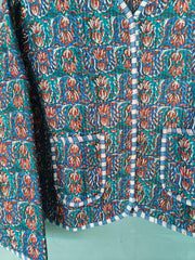 Cotton Kantha Jacket – Floral Print Quilted Reversible Coat & Kimono for Women