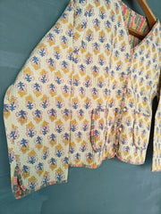 Cotton Handmade Kantha Jacket – Quilted Reversible Floral Print Coat & Kimono for Women