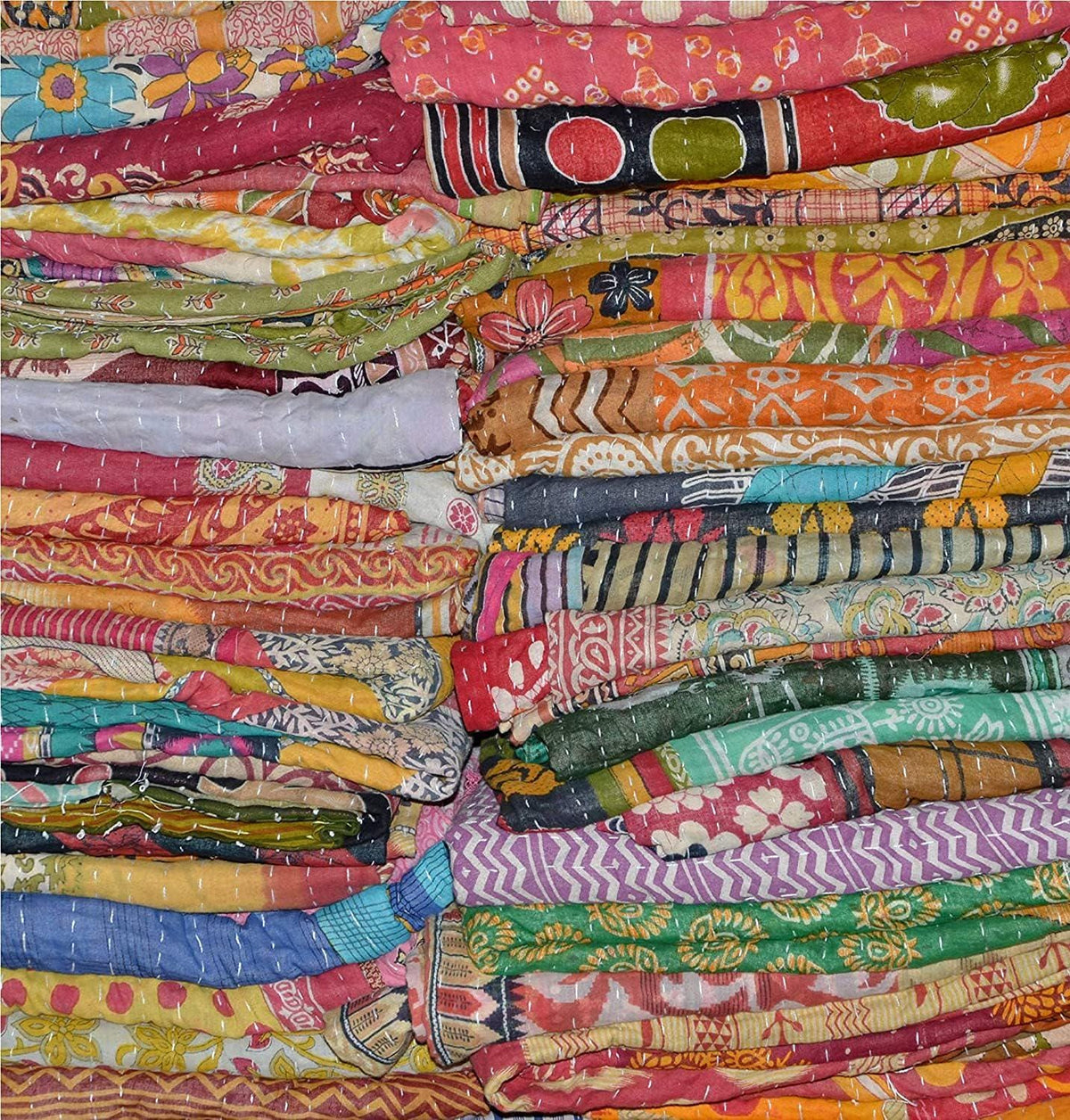 Großhandel 10 Stück Indischer Vintage Kantha Quilt Handgemacht Überwurf Wendedecke Tagesdecke Baumwollstoff BOHEMIAN Quilt Boho Quilts