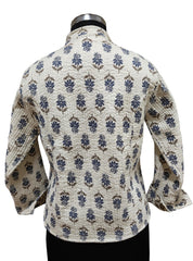 Quilted Reversible Hand Block Printed Boho Floral Jacket – Indian Vintage Handmade Full Sleeve Coat