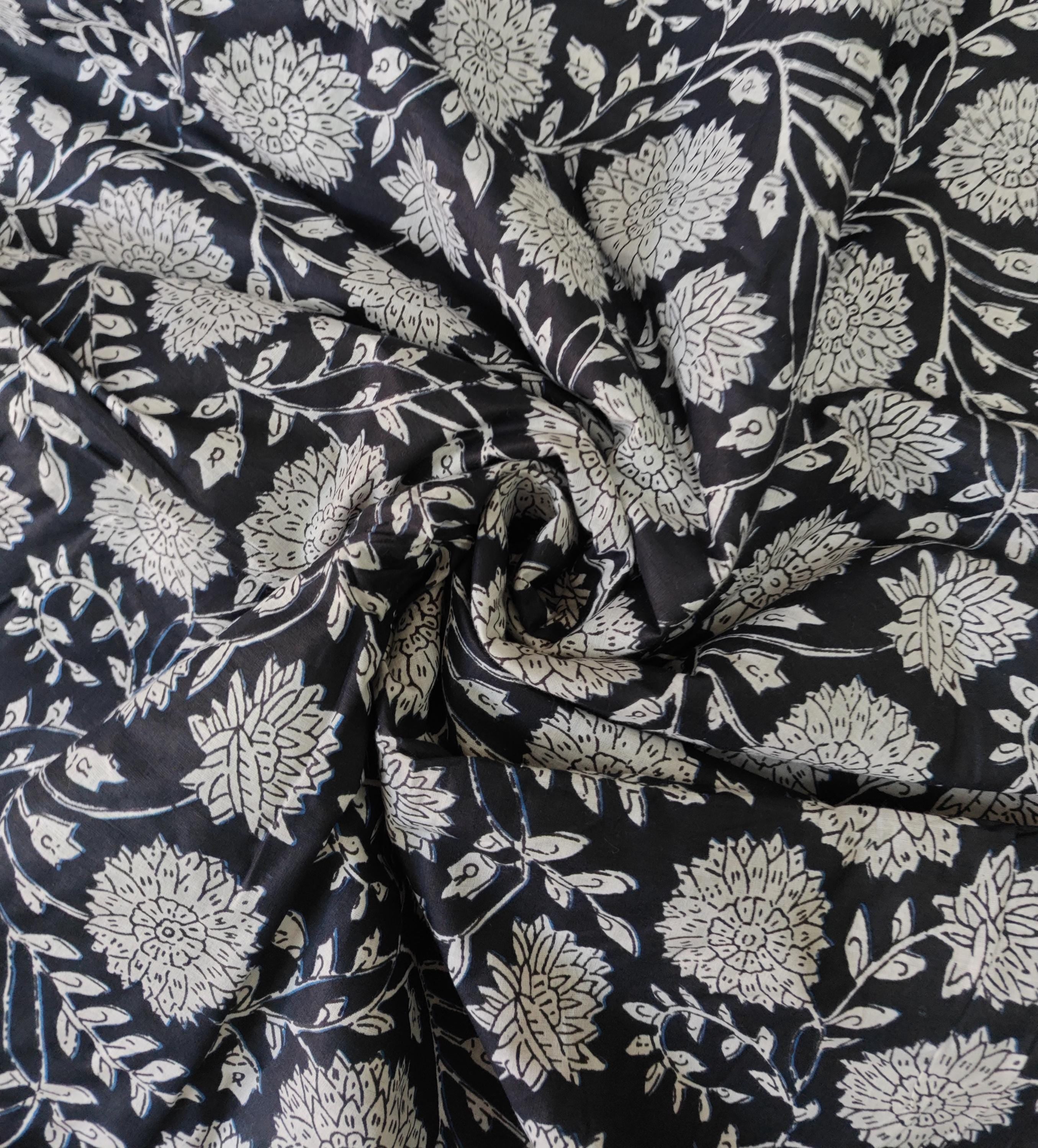 Indian Floral Print Boho Fabric – 100% Cotton by 5 Yard for Curtains & Dresses