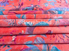 Samtstoff Samtstoff Bulk Stock Baumwollsamtstoff Polsterstoff Meterware Indischer Blumendruck Samtstoff für Tischdecke Boho
