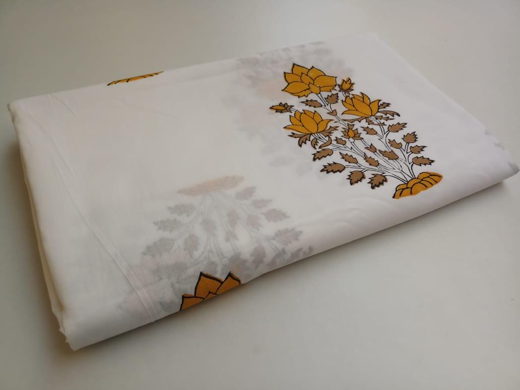 Indischer Handblock-Blumendruck, Boho-Stoff, bedruckt, 100 % Baumwollstoff, Stoff von 5 Metern, Stoff für Vorhänge, Kissen, Kleiderherstellung