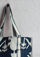 Indian Handmade Floral Printed Cotton Quilted Handbag – Women’s Tote Purse & Shoulder Bag