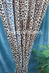 Indian Cotton Velvet Curtain – Cat Print Fabric for Stylish Home Decor
