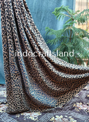 Indian Cotton Velvet Curtain – Cat Print Fabric for Stylish Home Decor