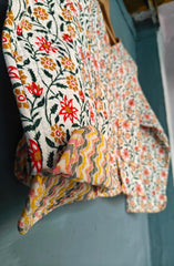 Cotton Handmade Kantha Jacket – Floral Print Quilted Reversible Coat & Kimono for Women
