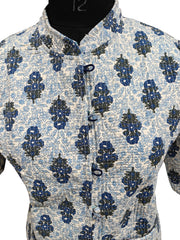 Quilted Reversible Hand Block Printed Boho Jacket – Indian Vintage Handmade Full Sleeve Coat for Women