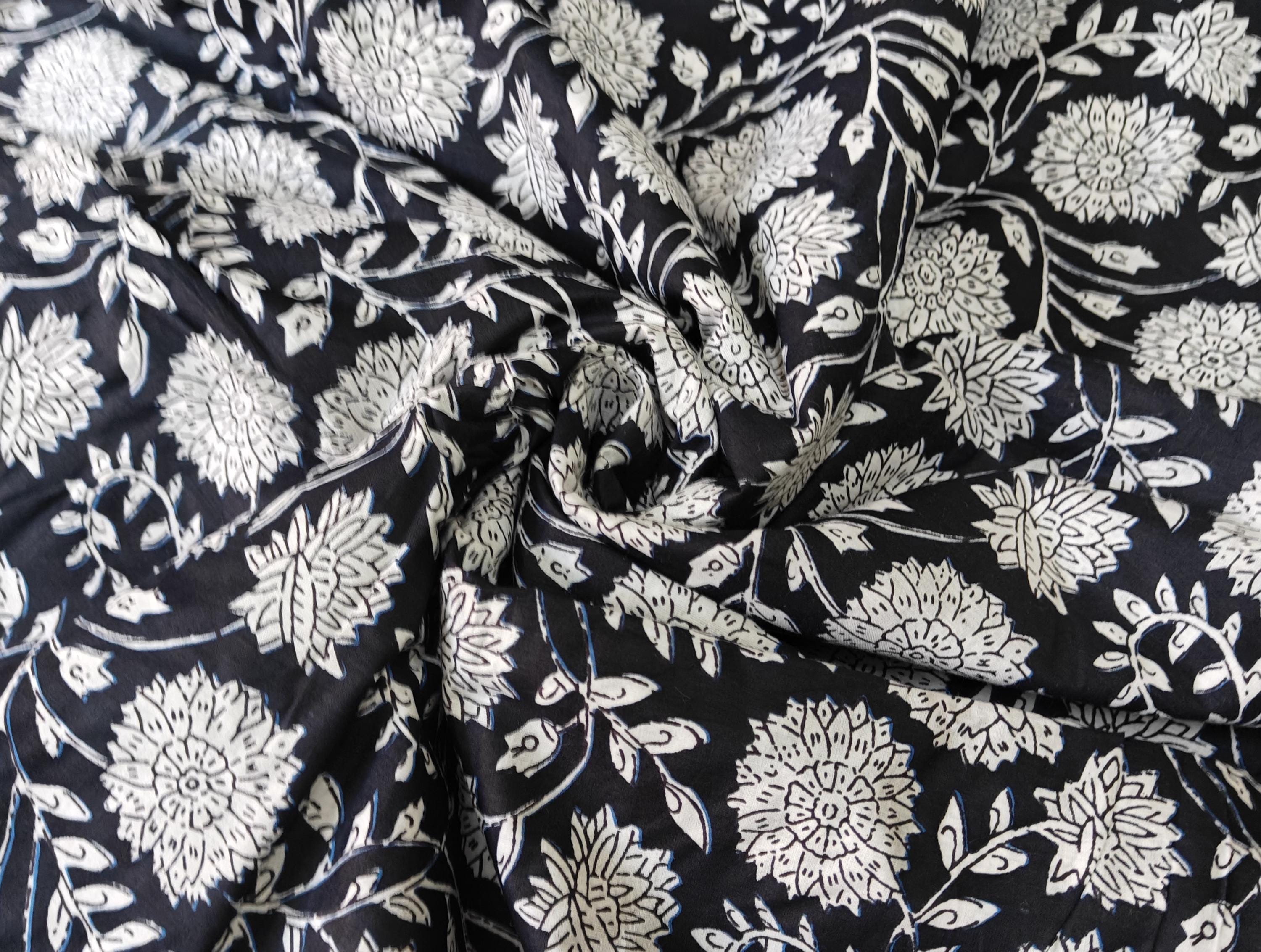 Indian Floral Print Boho Fabric – 100% Cotton by 5 Yard for Curtains & Dresses