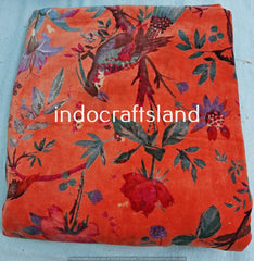 Samtstoff Samtstoff Bulk Stock Baumwollsamtstoff Polsterstoff Meterware Indischer Blumendruck Samtstoff für Tischdecke Boho