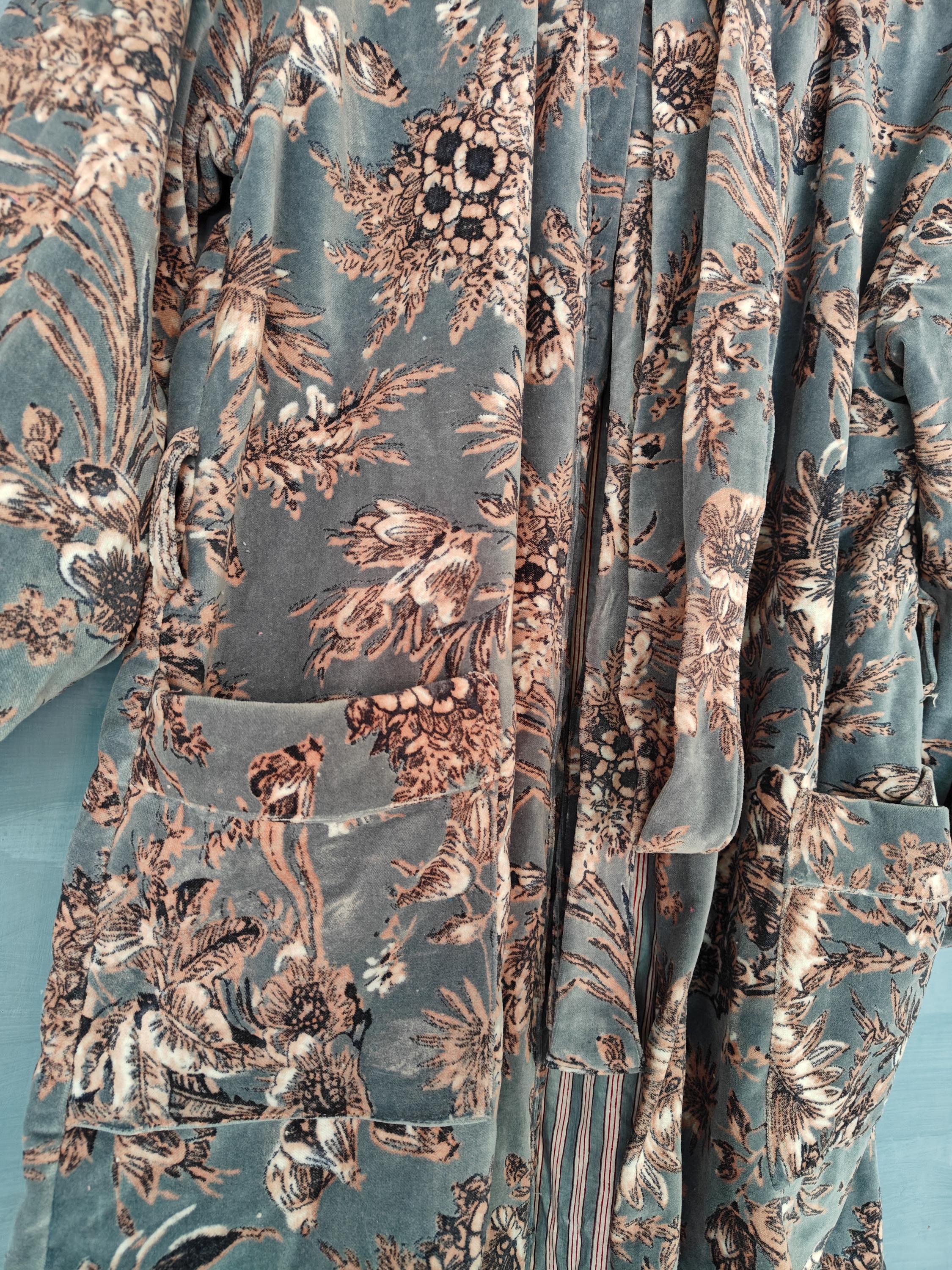 Indische Lange Samtjacke Samt Kimono Robe Morgentee Samtmantel Brautjungfern Robe Boho Luxus Resort Wear Kimono Urlaub Urlaubskleidung