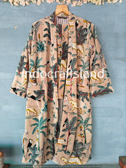 Indische Samtjacke Samt Kimono Robe Morgentee Samtmantel Brautjungfern Robe Boho Luxus Resort Wear Kimono Urlaub Urlaub Kleidung Beige