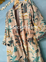 Indische Samtjacke Samt Kimono Robe Morgentee Samtmantel Brautjungfern Robe Boho Luxus Resort Wear Kimono Urlaub Urlaub Kleidung Beige