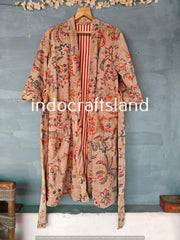 Indische Blumen Samtjacke Samt Kimono Robe Morgentee Samtmantel Brautjungfern Robe Boho Luxus Resort Wear Kimono Urlaub Urlaubskleidung