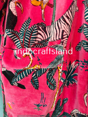 Handmade Indian Floral Velvet Jacket – Boho Kimono Robe for Bridesmaid & Resort Wear