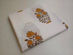 Indischer Handblock-Blumendruck, Boho-Stoff, bedruckt, 100 % Baumwollstoff, Stoff von 5 Metern, Stoff für Vorhänge, Kissen, Kleiderherstellung