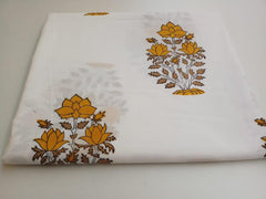 Indischer Handblock-Blumendruck, Boho-Stoff, bedruckt, 100 % Baumwollstoff, Stoff von 5 Metern, Stoff für Vorhänge, Kissen, Kleiderherstellung
