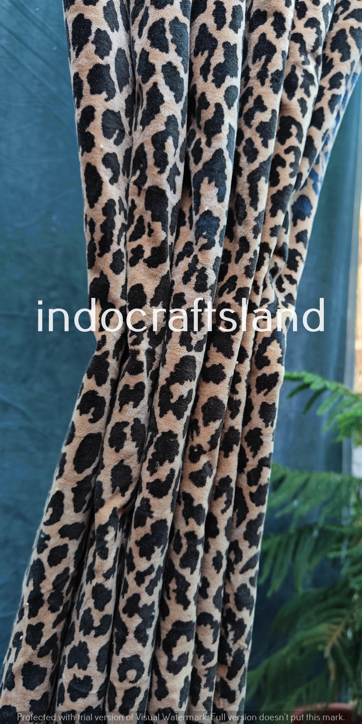 Indian Cotton Velvet Curtain – Cat Print Fabric for Stylish Home Decor