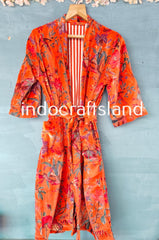 Luxury Velvet Unisex Robe Kimono – Reversible Boho Jacket in Elegant Gray Lilac & Orange