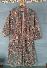 Indische Lange Samtjacke Samt Kimono Robe Morgentee Samtmantel Brautjungfern Robe Boho Luxus Resort Wear Kimono Urlaub Urlaubskleidung
