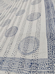 Indischer Handblockdruck Kantha Quilt, Kantha Decke, Überwurf, Kantha, handgenähte Tagesdecke, Überwurf Einzel-/Doppelgröße