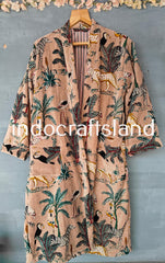 Indische Samtjacke Samt Kimono Robe Morgentee Samtmantel Brautjungfern Robe Boho Luxus Resort Wear Kimono Urlaub Urlaub Kleidung Beige