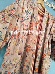 Indische Blumen Samtjacke Samt Kimono Robe Morgentee Samtmantel Brautjungfern Robe Boho Luxus Resort Wear Kimono Urlaub Urlaubskleidung