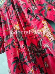 Handmade Indian Floral Velvet Jacket – Boho Kimono Robe for Bridesmaid & Resort Wear