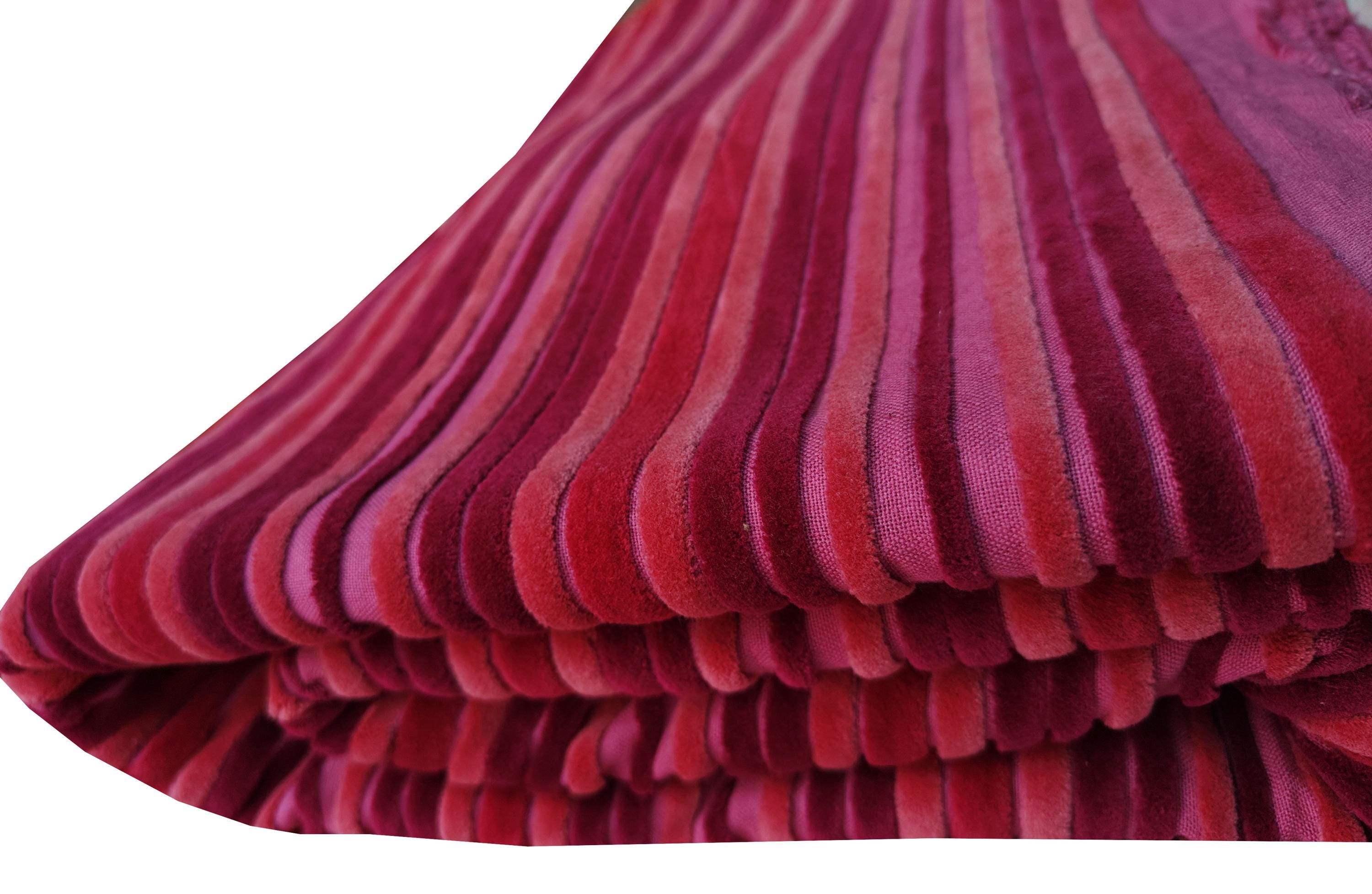 Indian Soft Luxury Velvet Floral Print Fabric Upholstery Dressmaking Sewing Fabric, Cotton Velvet Sewing Soft Fabric Hot pink