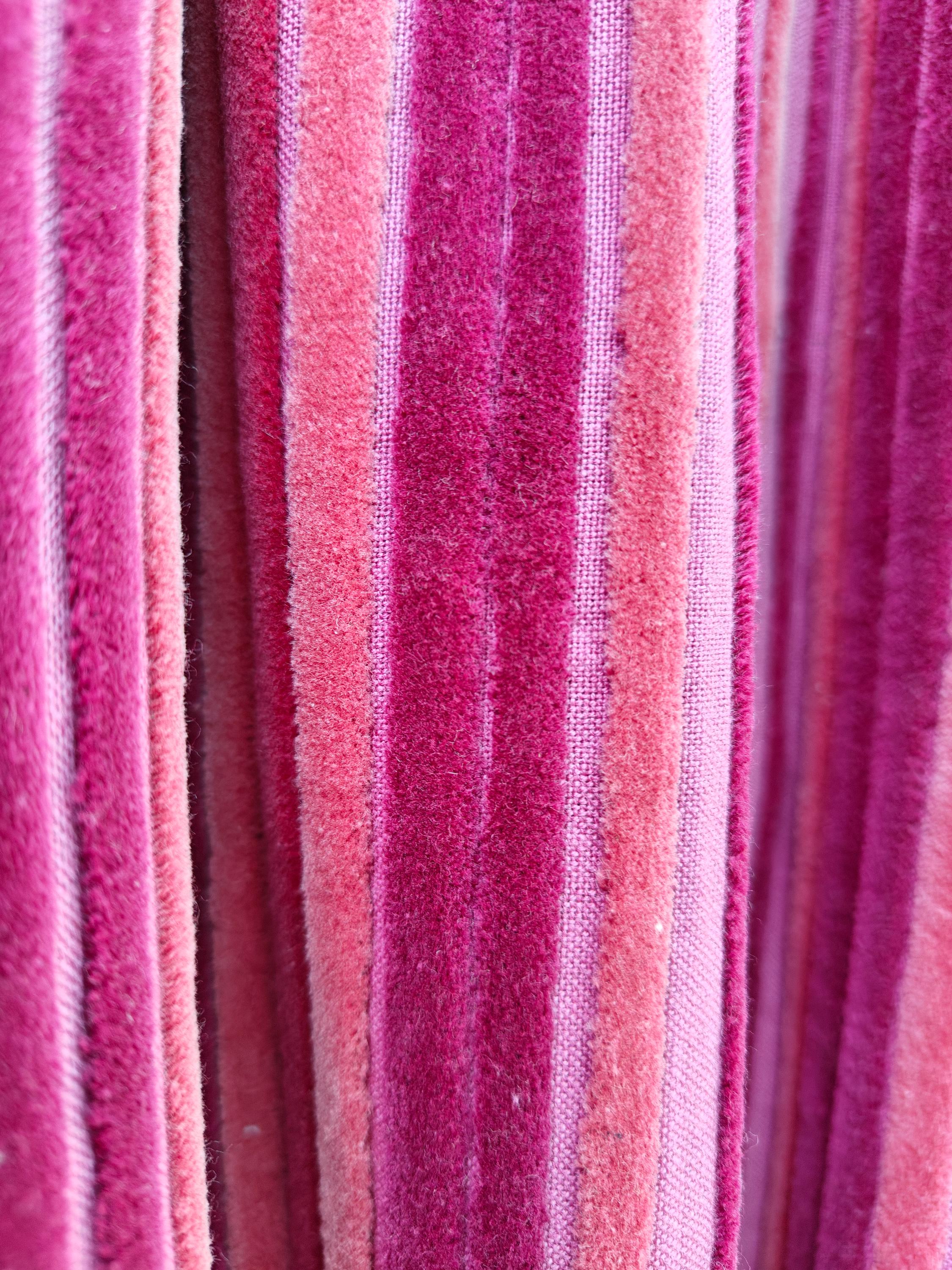Indian Cotton Velvet Curtain, hot Pink Lining Design Curtain, Boho Curtain, Luxury Drapes, Housewarming Gift Colorful Decor
