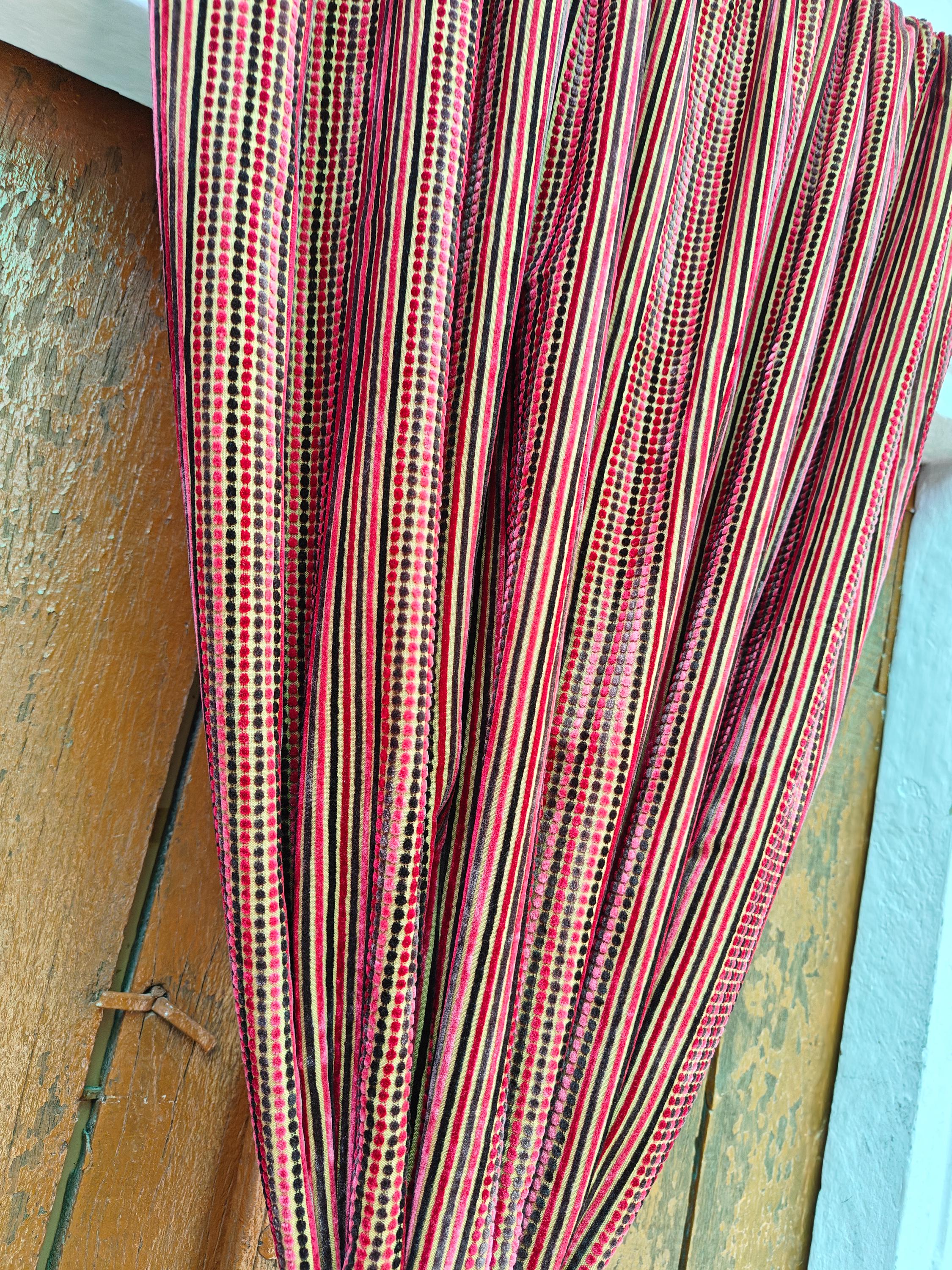 Indian Cotton Velvet Curtain, Dots Print Curtain, Boho Curtain, Luxury Drapes, Housewarming Gift Colorful Decor