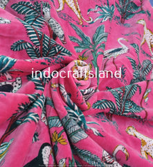 Samtstoff Samtstoff Bulk Stock Samtstoff Polsterstoff Meterware Indischer Rosa Blumendruck Samtstoff für Tischdecke