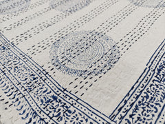 Indischer Handblockdruck Kantha Quilt, Kantha Decke, Überwurf, Kantha, handgenähte Tagesdecke, Überwurf Einzel-/Doppelgröße
