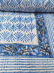 Beautiful floral Print kantha quilt Indian hand block kantha quilt Reversible cotton Bedding Bedspread Queen Size Kantha Gudari