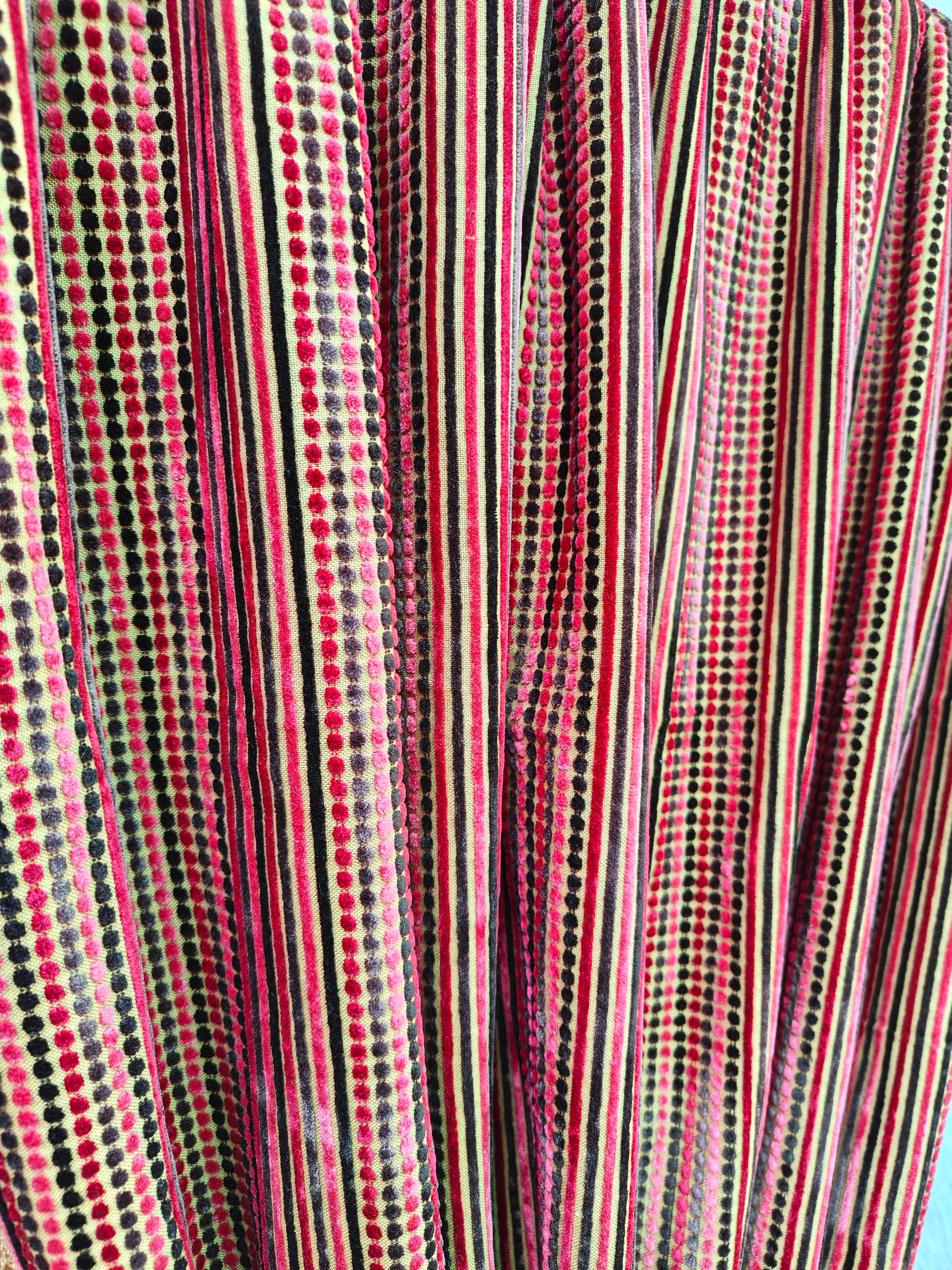 Indian Cotton Velvet Curtain, Dots Print Curtain, Boho Curtain, Luxury Drapes, Housewarming Gift Colorful Decor